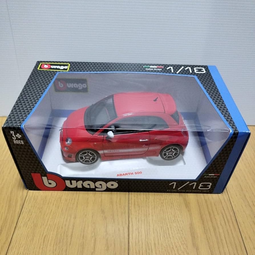 ブラーゴ 1/18 アバルト 500 (レッド) ブラゴ ミニカー 1/18 アバルト 500 2006（メタリックレッド